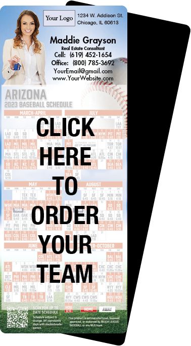 Sports Schedules: Baseball Schedules <br>3.5 x 9 Full Magnetic Back